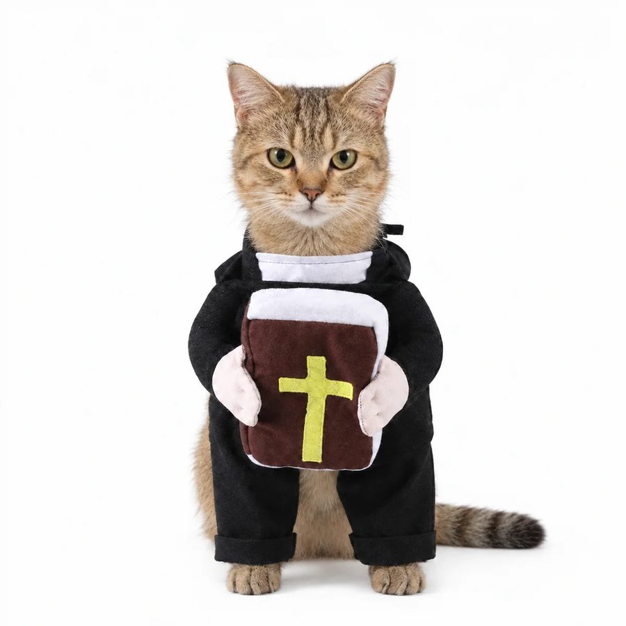 Cat wearing the Priest robe